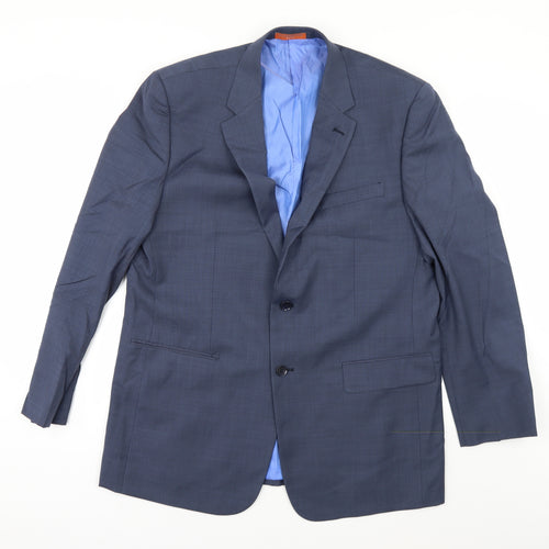 COMMUTER SUITS Mens Blue Herringbone  Jacket Suit Size 44