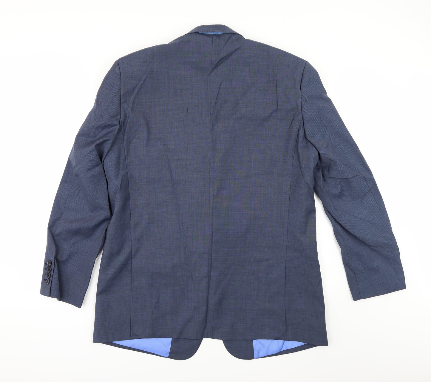 COMMUTER SUITS Mens Blue Herringbone  Jacket Suit Size 44