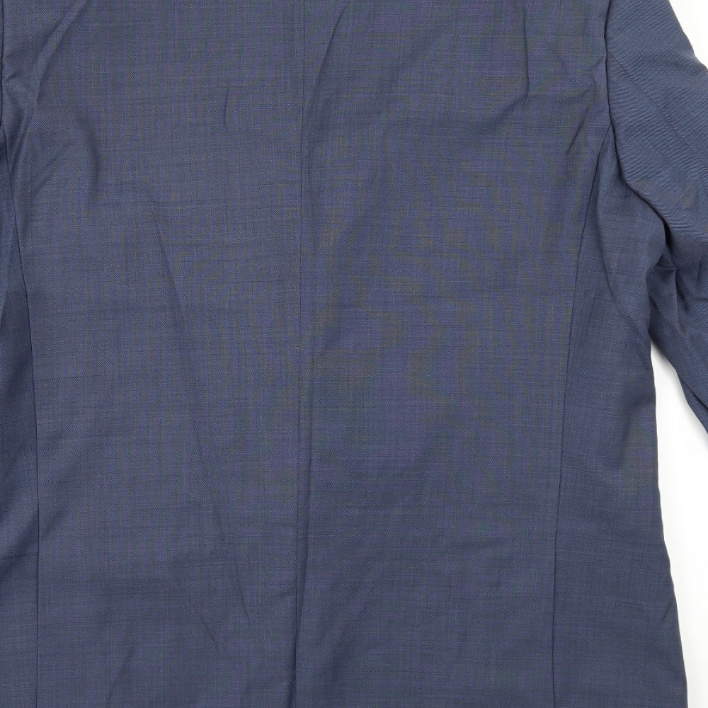 COMMUTER SUITS Mens Blue Herringbone  Jacket Suit Size 44
