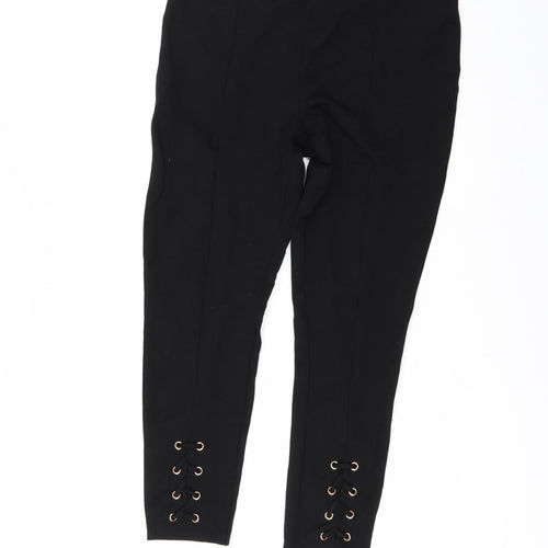 Papaya Womens Black   Cropped Leggings Size 14 L24 in