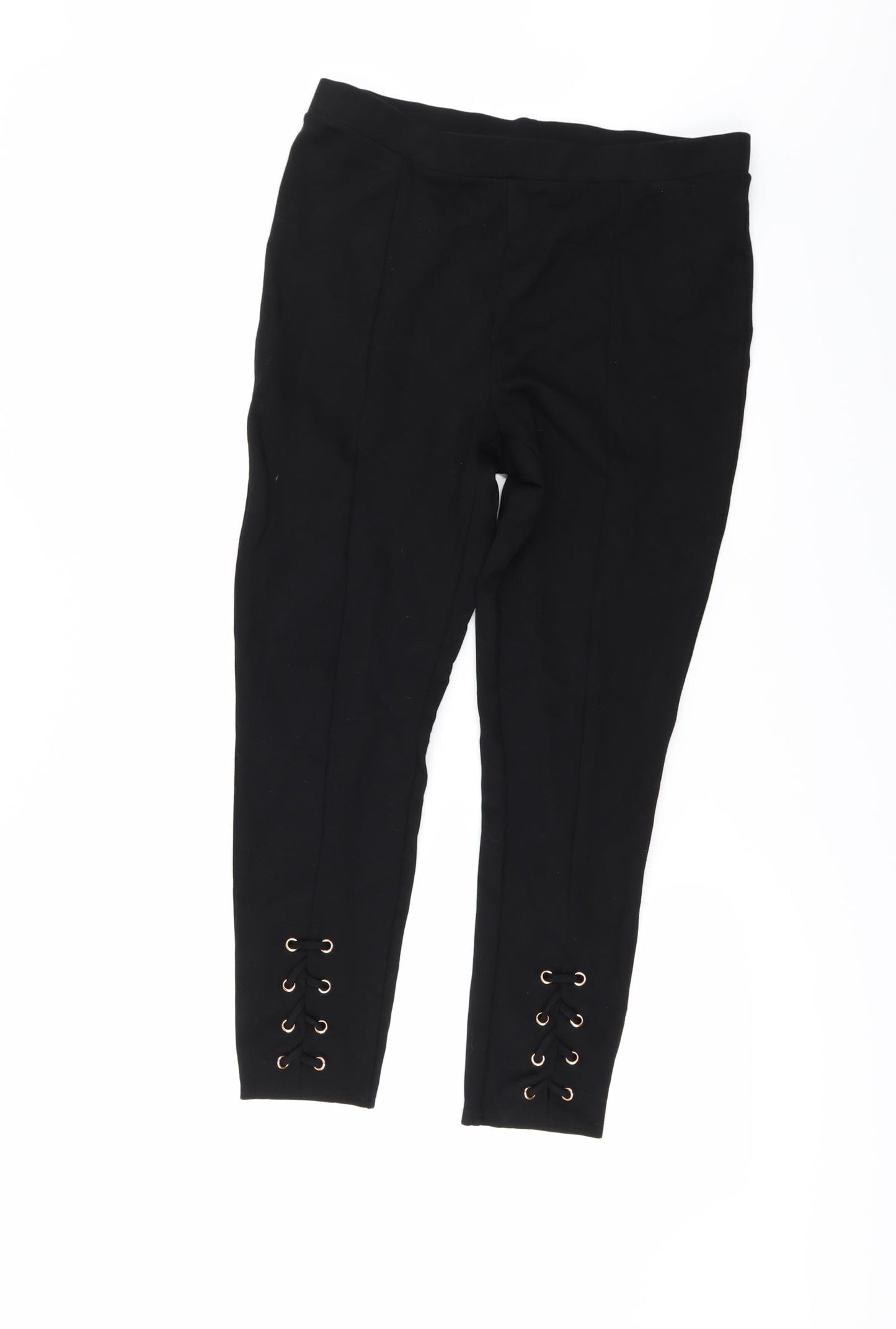 Papaya Womens Black   Cropped Leggings Size 14 L24 in