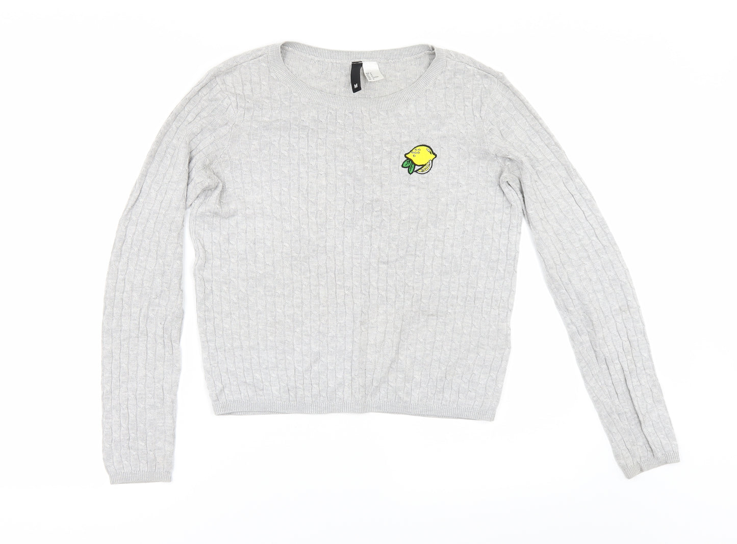 H&M Womens Grey   Pullover Jumper Size M