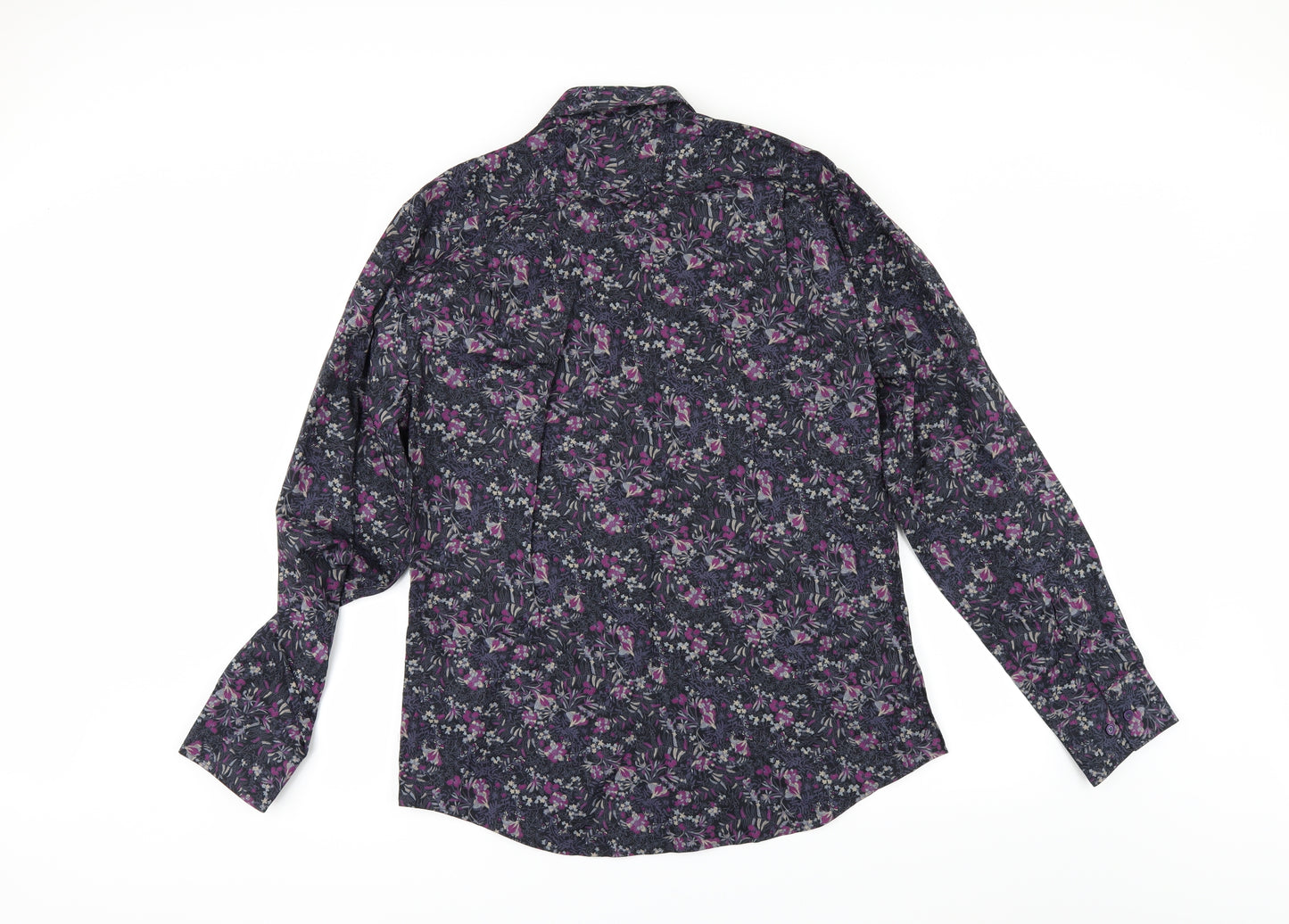 Jeff Banks Mens Blue Floral   Button-Up Size 16