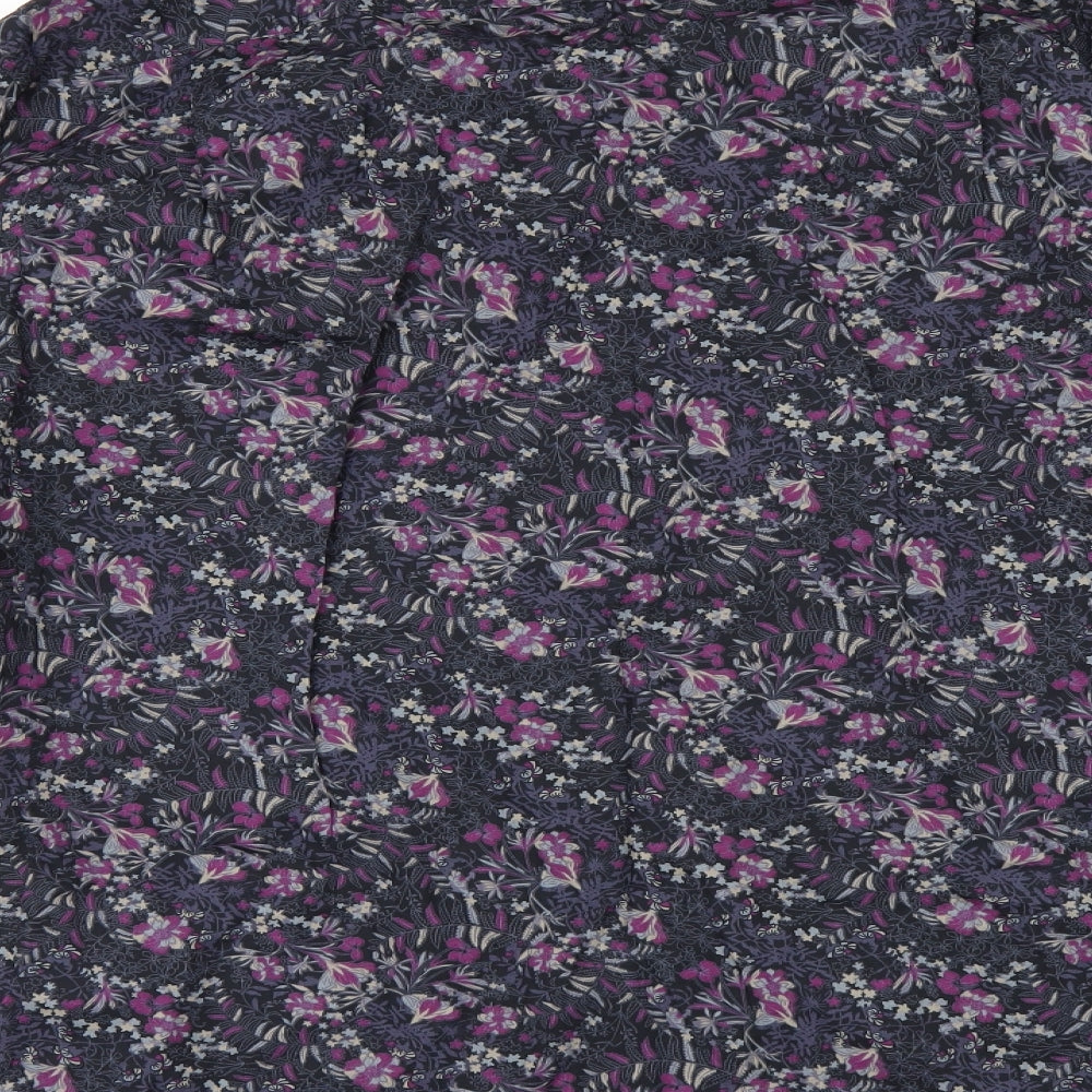 Jeff Banks Mens Blue Floral   Button-Up Size 16