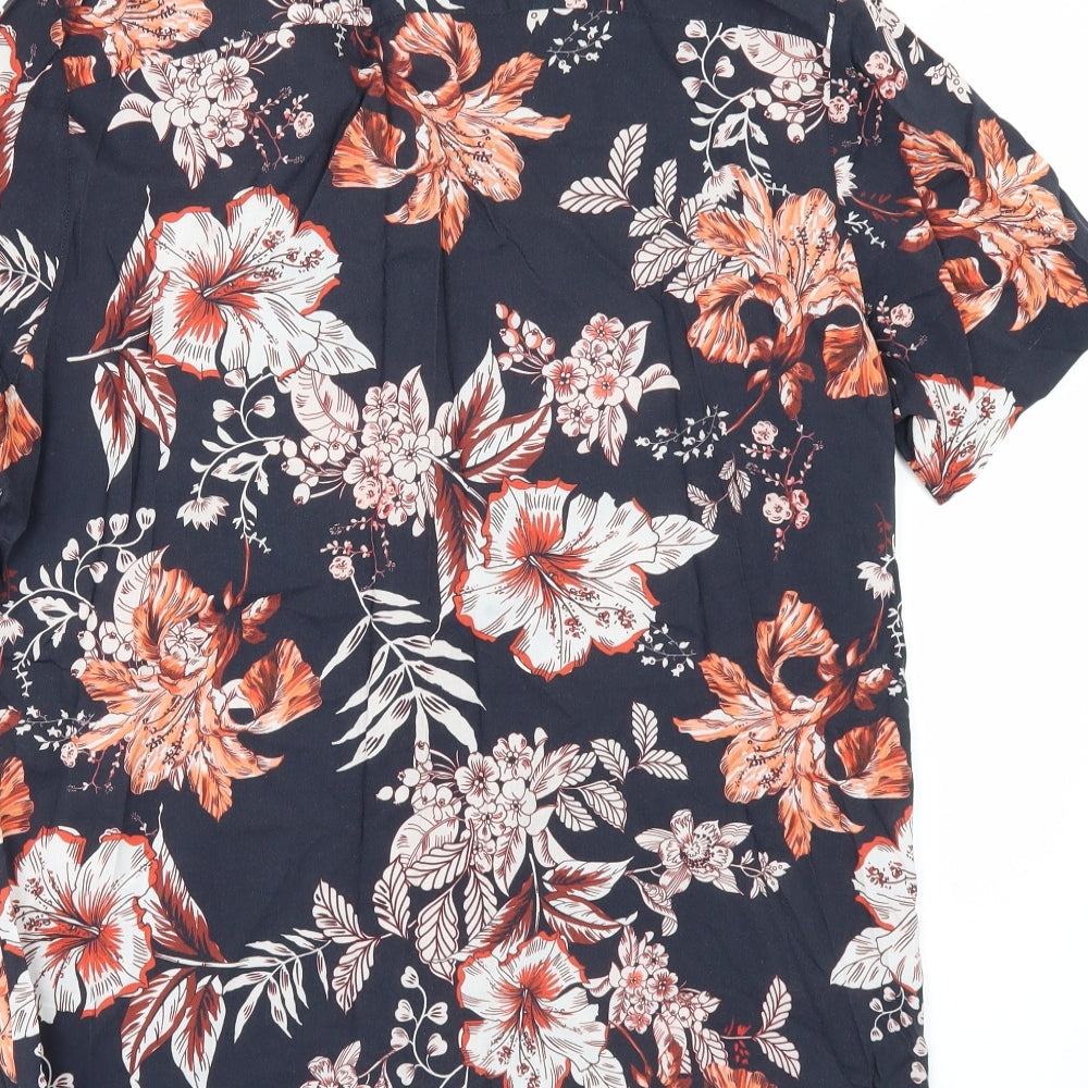 NEXT Mens Blue Floral   Button-Up Size L