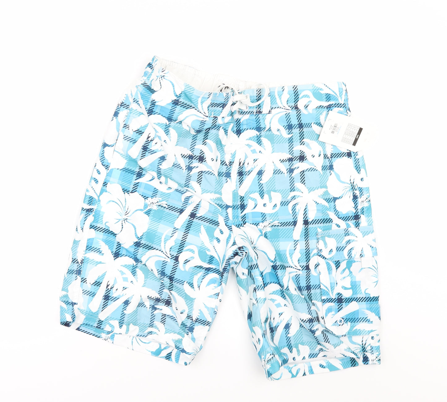 Cedar Wood State Mens Blue Floral  Bermuda Shorts Size M - SWIM SHORTS