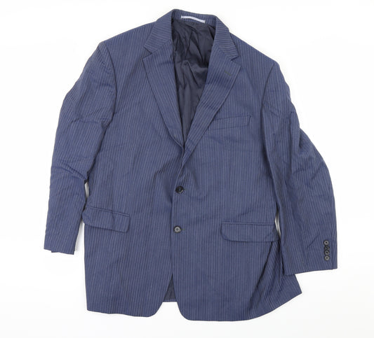 Front view of REDA men’s blue jacket suit jacket, size 42