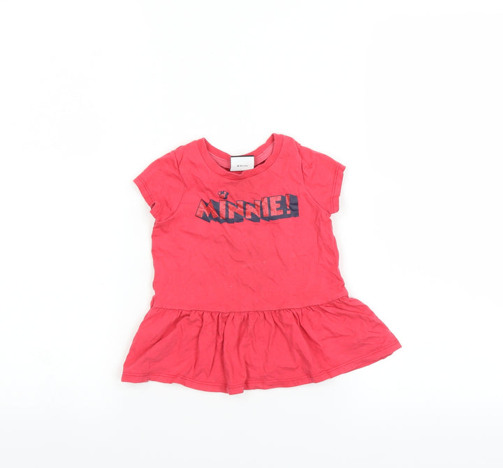 George Girls Pink Basic T-Shirt Size 12-18 Months - MINNIE MOUSE