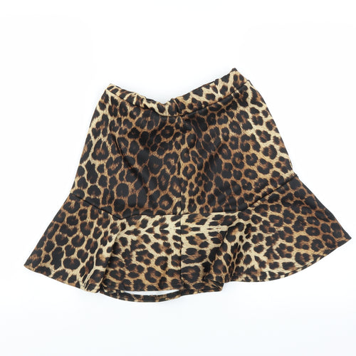 Nasty Gal Womens Brown Animal Print  Mini Skirt Size 8