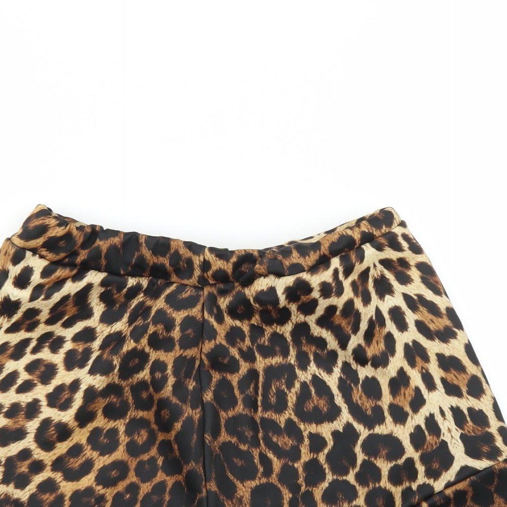 Nasty Gal Womens Brown Animal Print  Mini Skirt Size 8