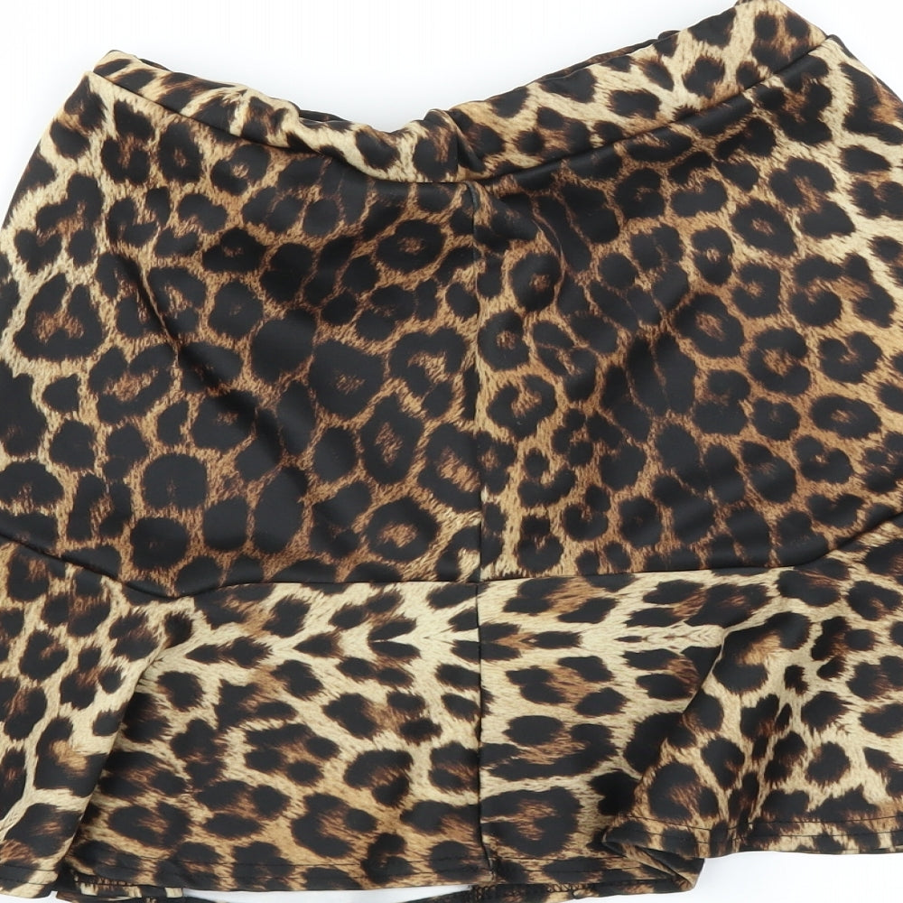 Nasty Gal Womens Brown Animal Print  Mini Skirt Size 8