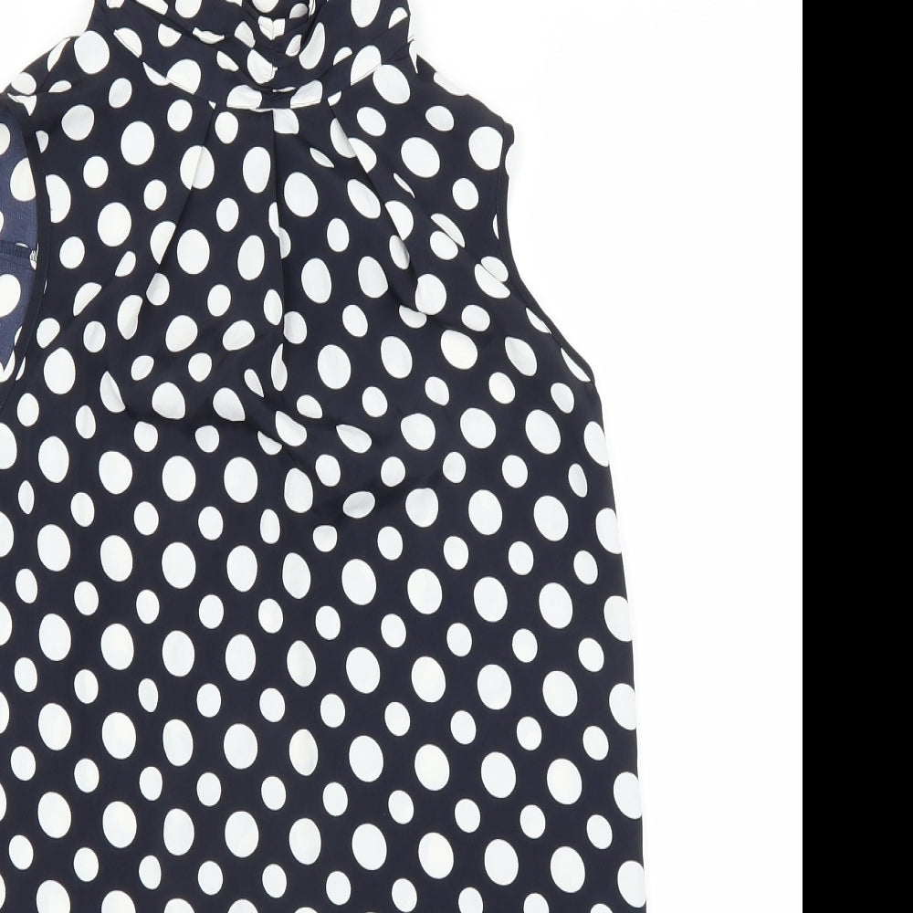 NEXT Womens Blue Polka Dot  Basic Blouse Size 12