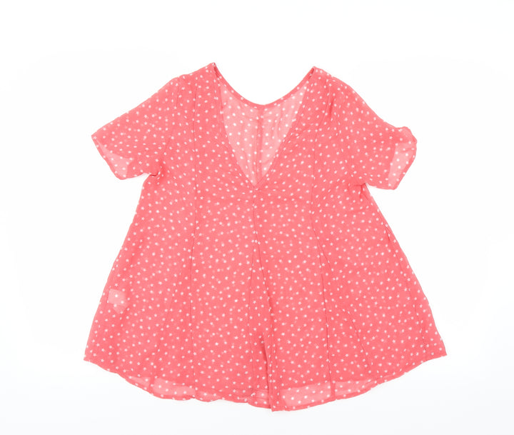 NEXT Womens Pink Basic Blouse Size 6 - star pattern sheer