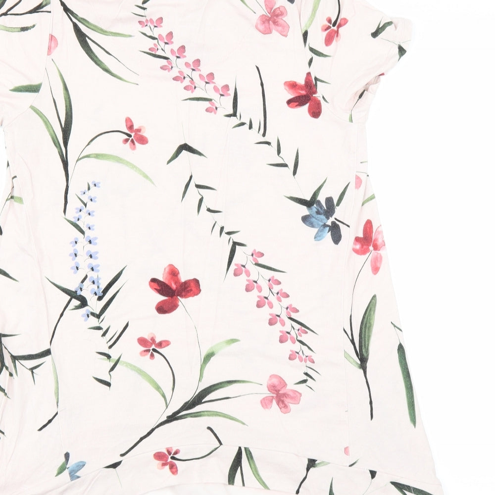 Rocha John Rocha Womens Pink Floral  Basic T-Shirt Size 12