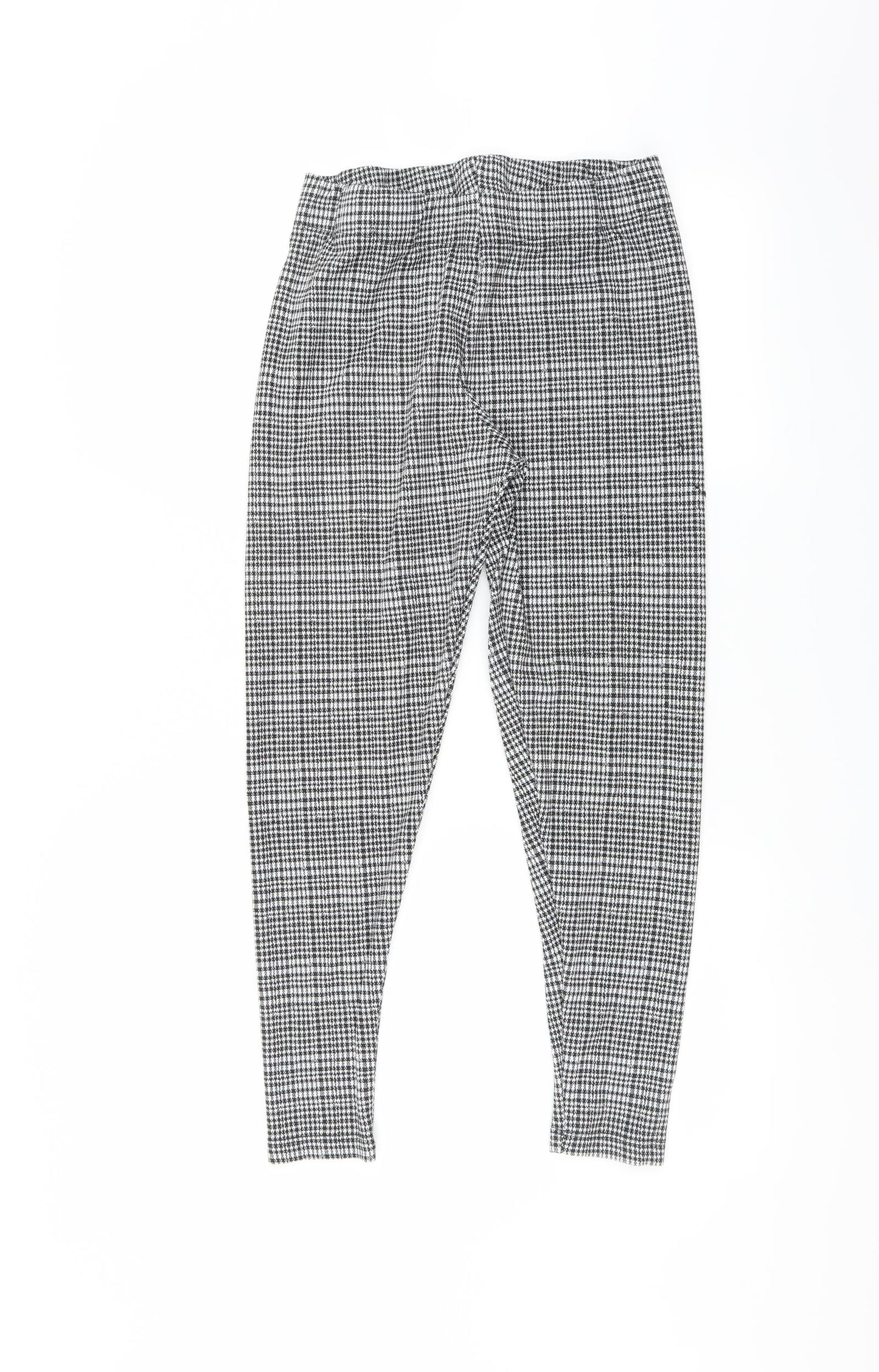 Nutmeg Womens Black Houndstooth  Trousers  Size 14 L26 in - legging