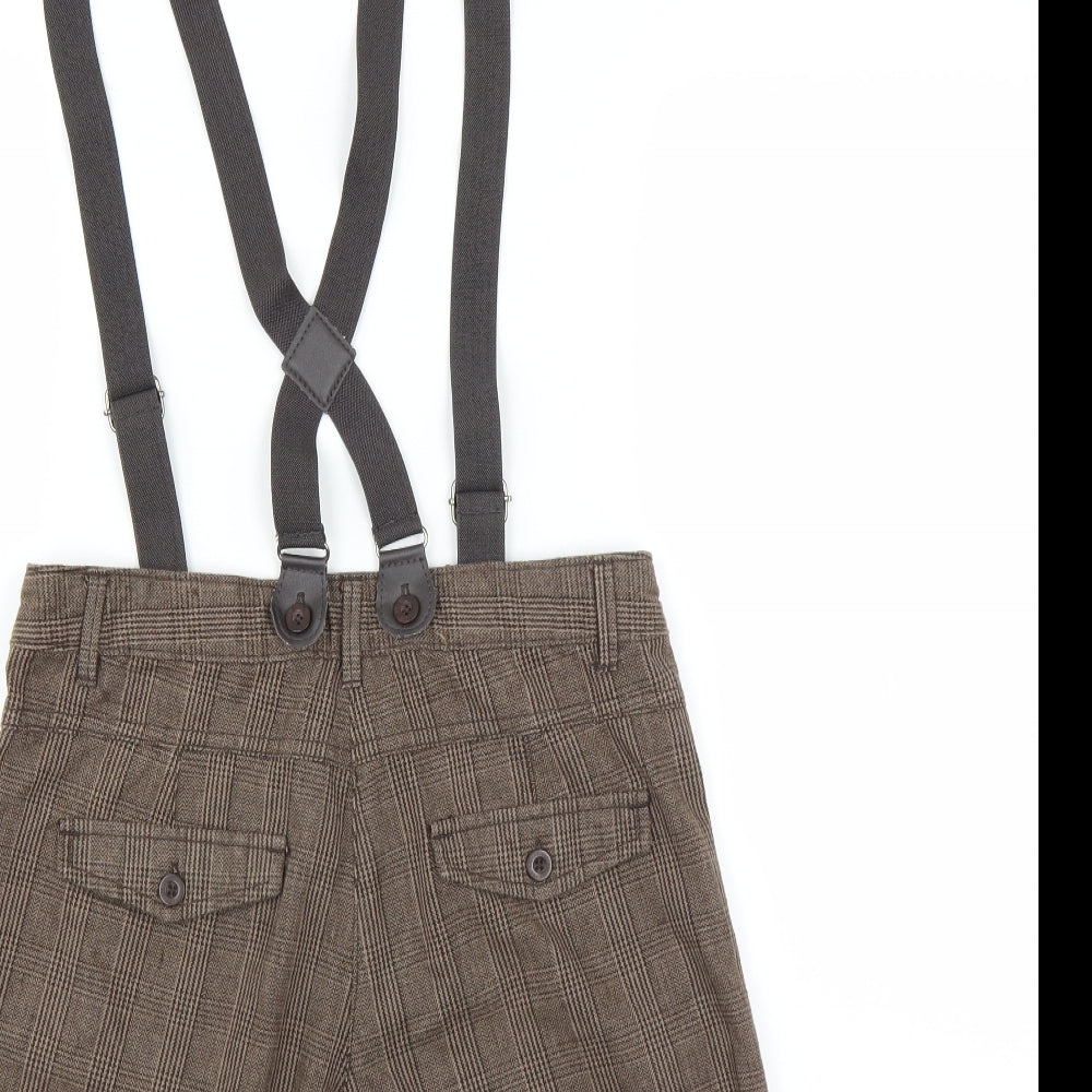 Vertbaudet Womens Brown Plaid  Hot Pants Shorts Size 14 - Braces Included