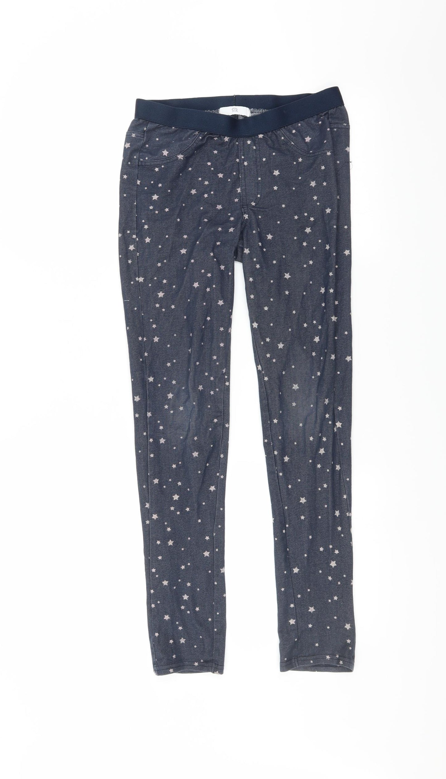 River Island Girls Blue   Carrot Trousers Size 12 Years - leggings star pattern