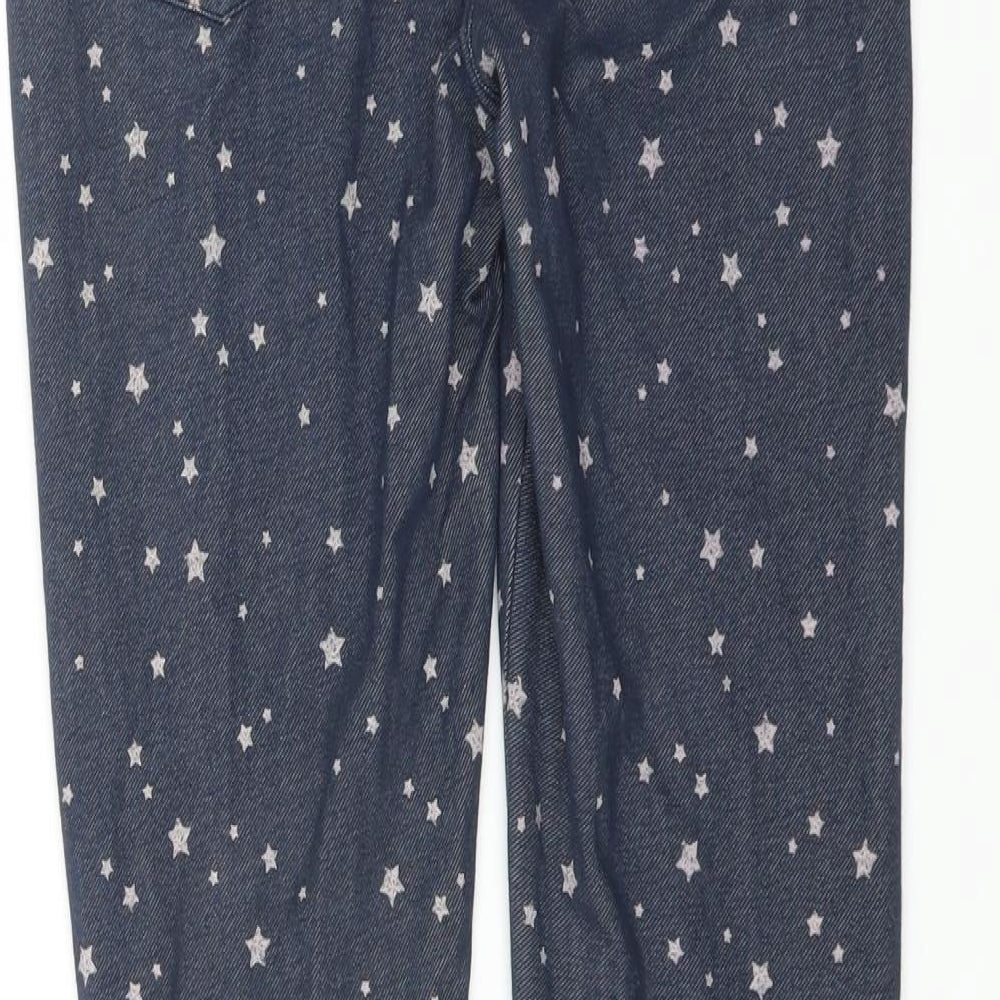 River Island Girls Blue   Carrot Trousers Size 12 Years - leggings star pattern