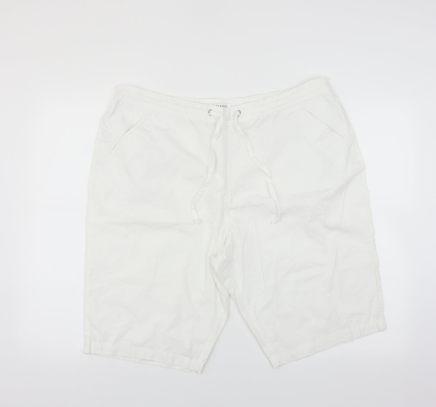 Marks and Spencer Womens White   Chino Shorts Size 20