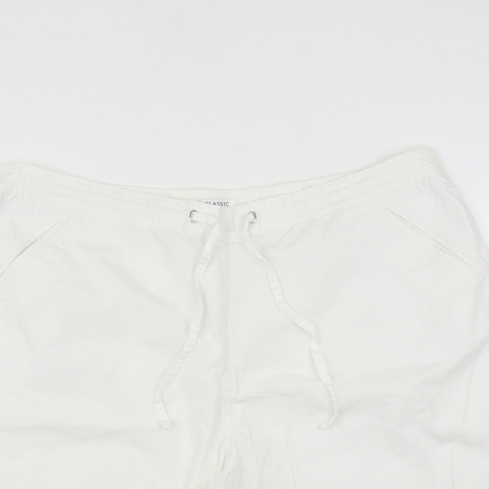 Marks and Spencer Womens White   Chino Shorts Size 20