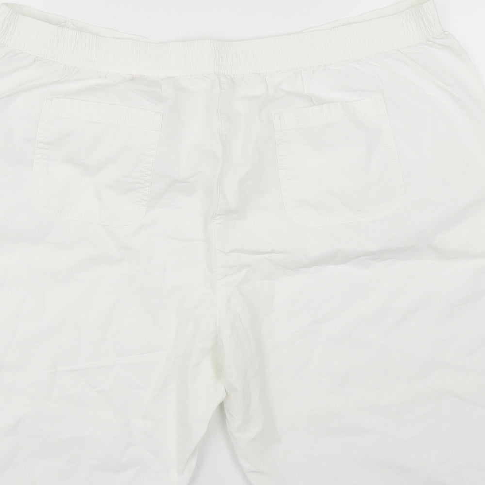 Marks and Spencer Womens White   Chino Shorts Size 20