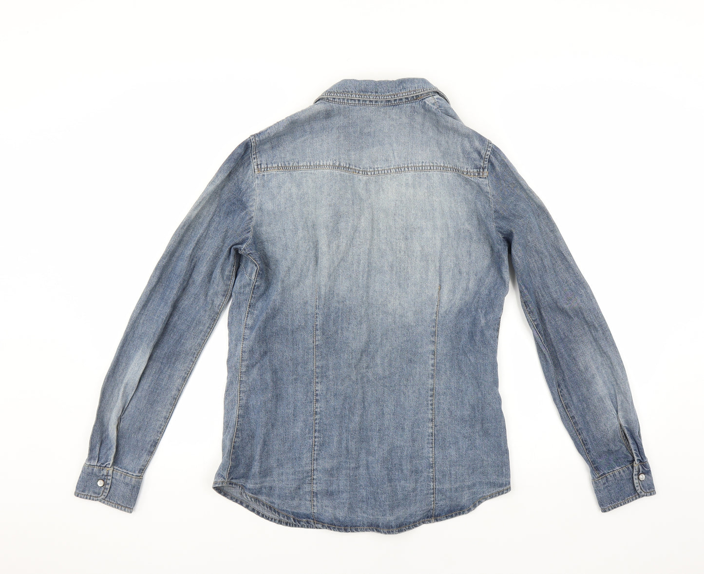 Mango Womens Blue  Denim Basic Button-Up Size M