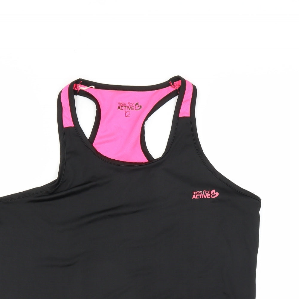 Miss Fiori Womens Black   Basic Tank Size 12  - RACER BACK