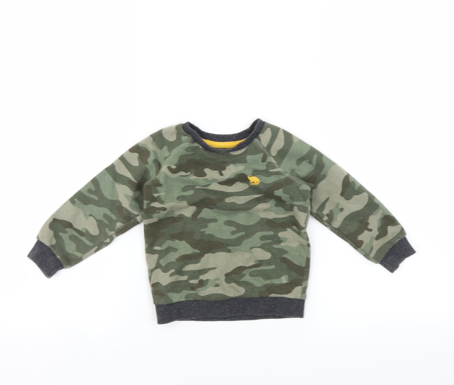 Matalan Boys Green Camouflage  Pullover Jumper Size 12-18 Months