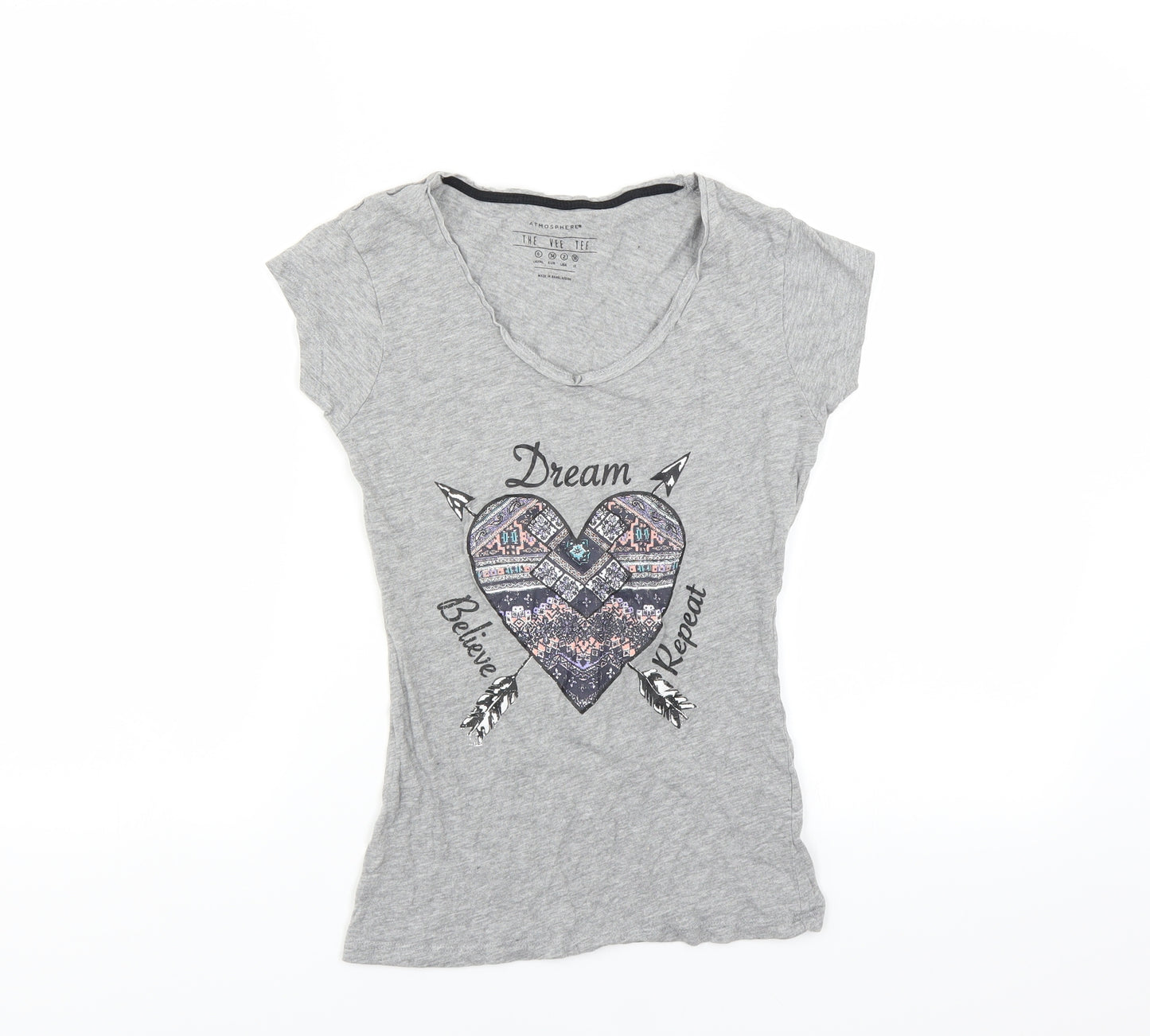 Primark Womens Grey   Basic T-Shirt Size 6