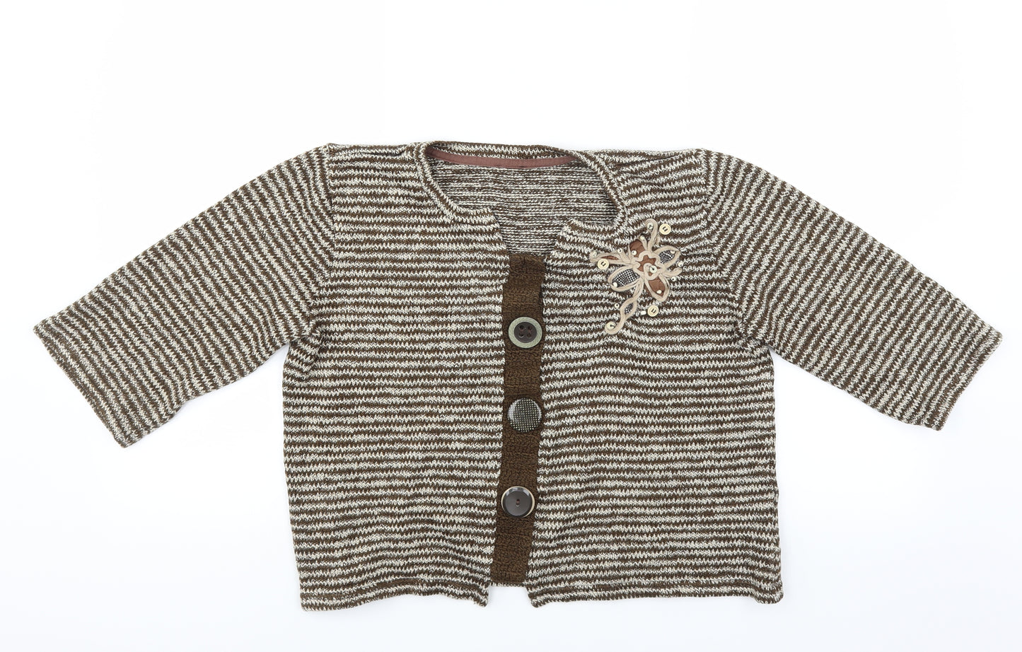 Marks and Spencer Womens Brown Striped  Pullover Jumper Size XL