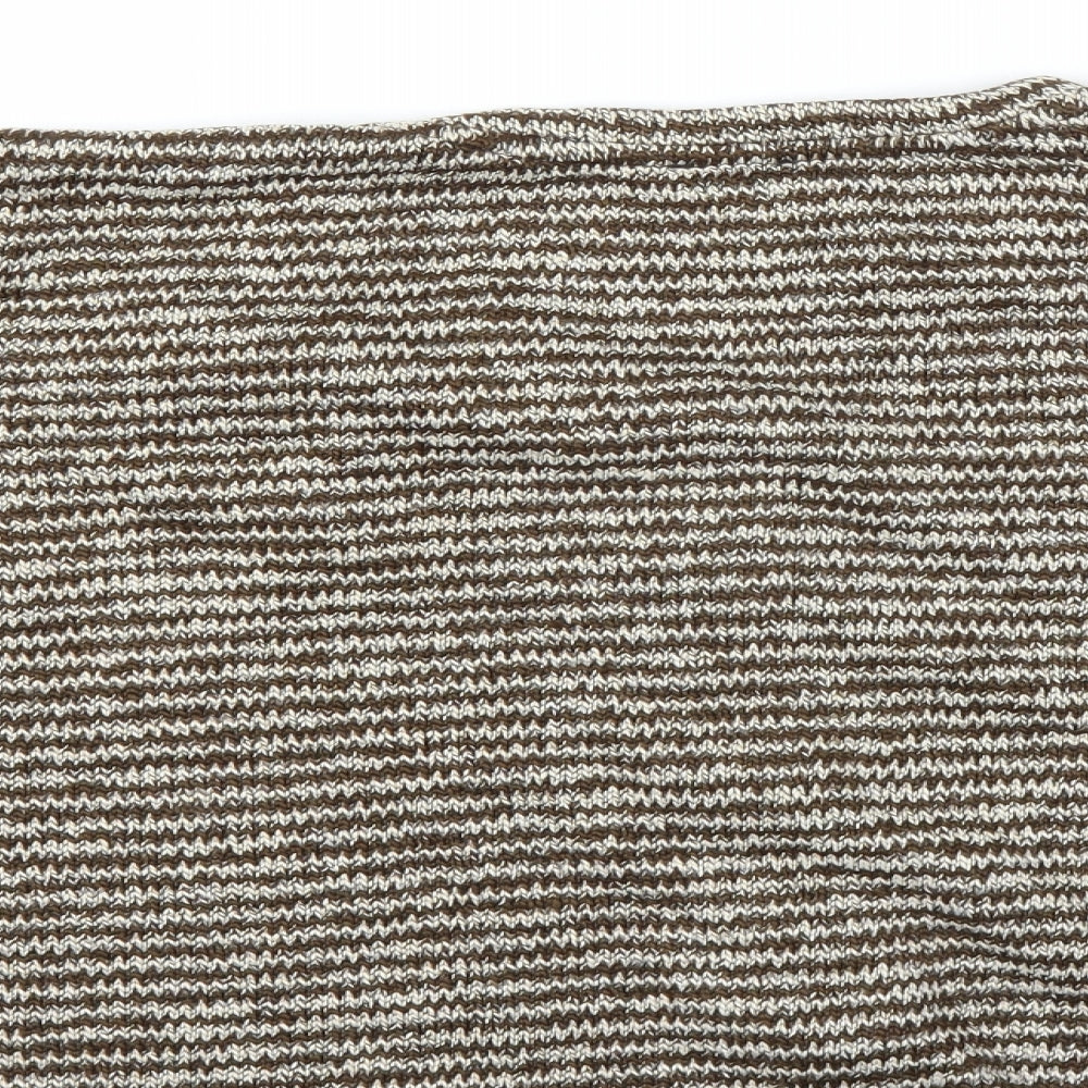 Marks and Spencer Womens Brown Striped  Pullover Jumper Size XL