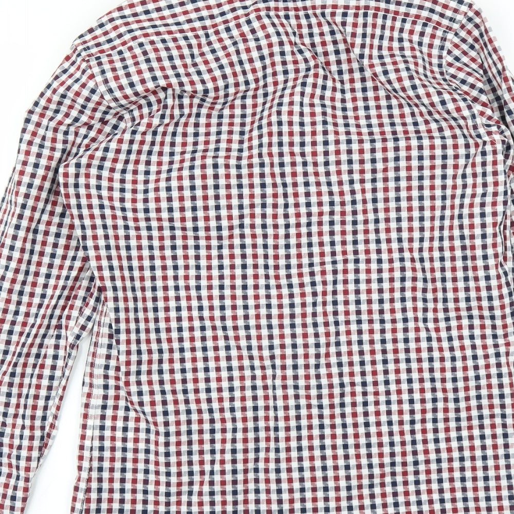 Primark Mens Red Check   Button-Up Size 14