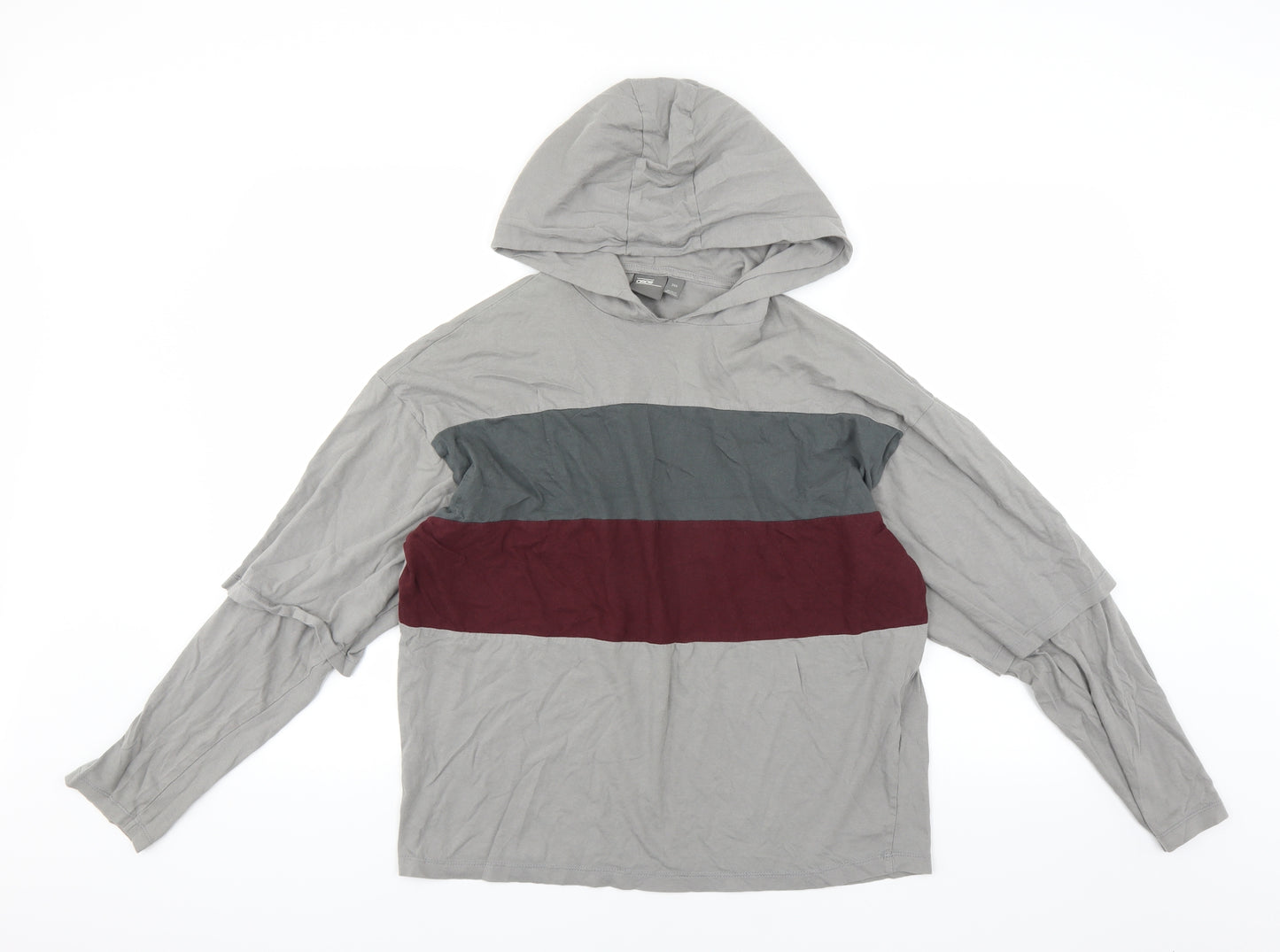 ASOS Mens Grey   Pullover Hoodie Size XS  - 2XS
