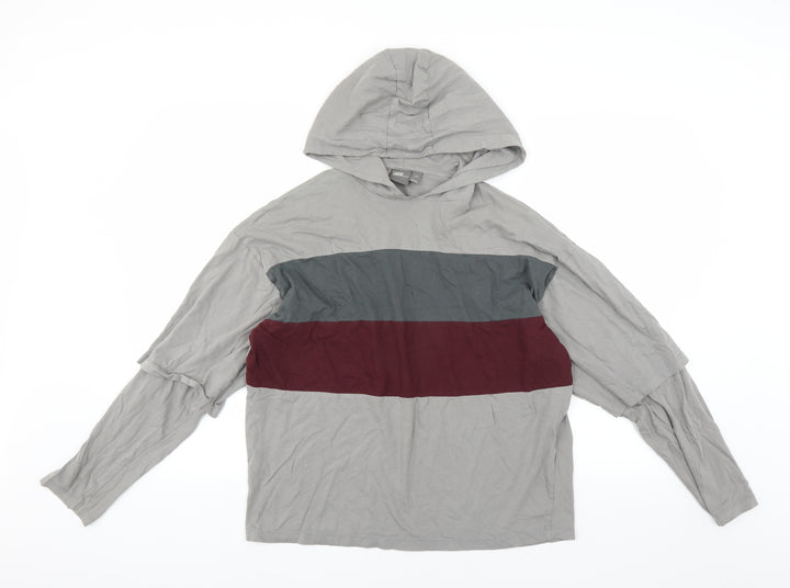 ASOS Mens Grey   Pullover Hoodie Size XS  - 2XS