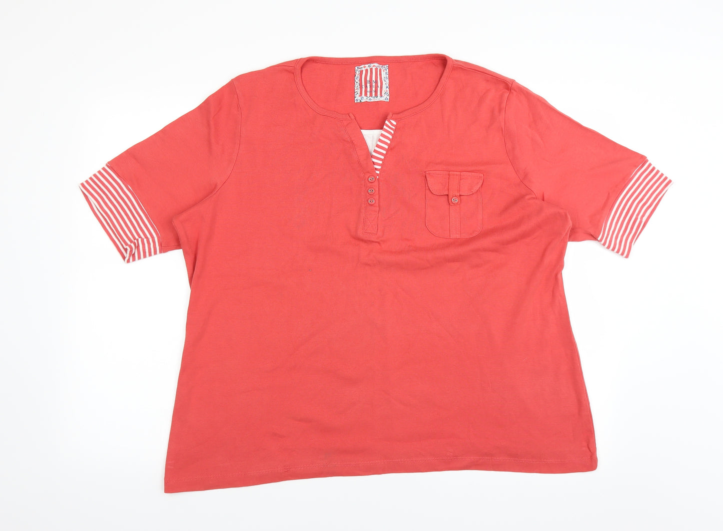 BM Womens Pink   Basic T-Shirt Size XL  - coral coloured