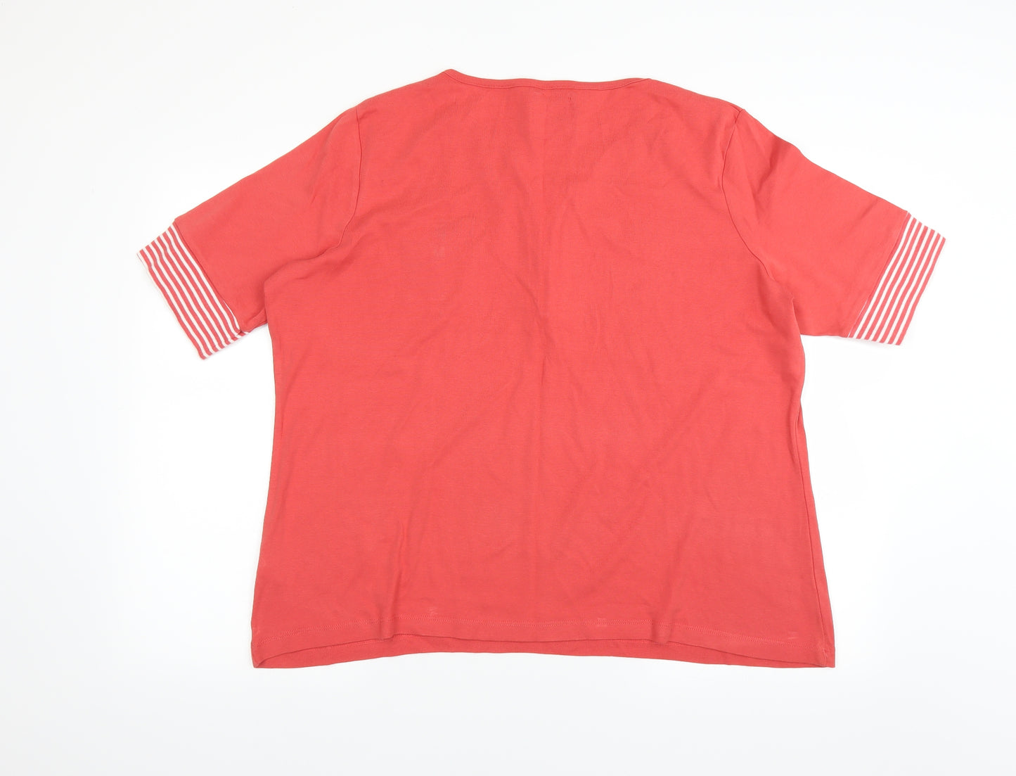 BM Womens Pink   Basic T-Shirt Size XL  - coral coloured