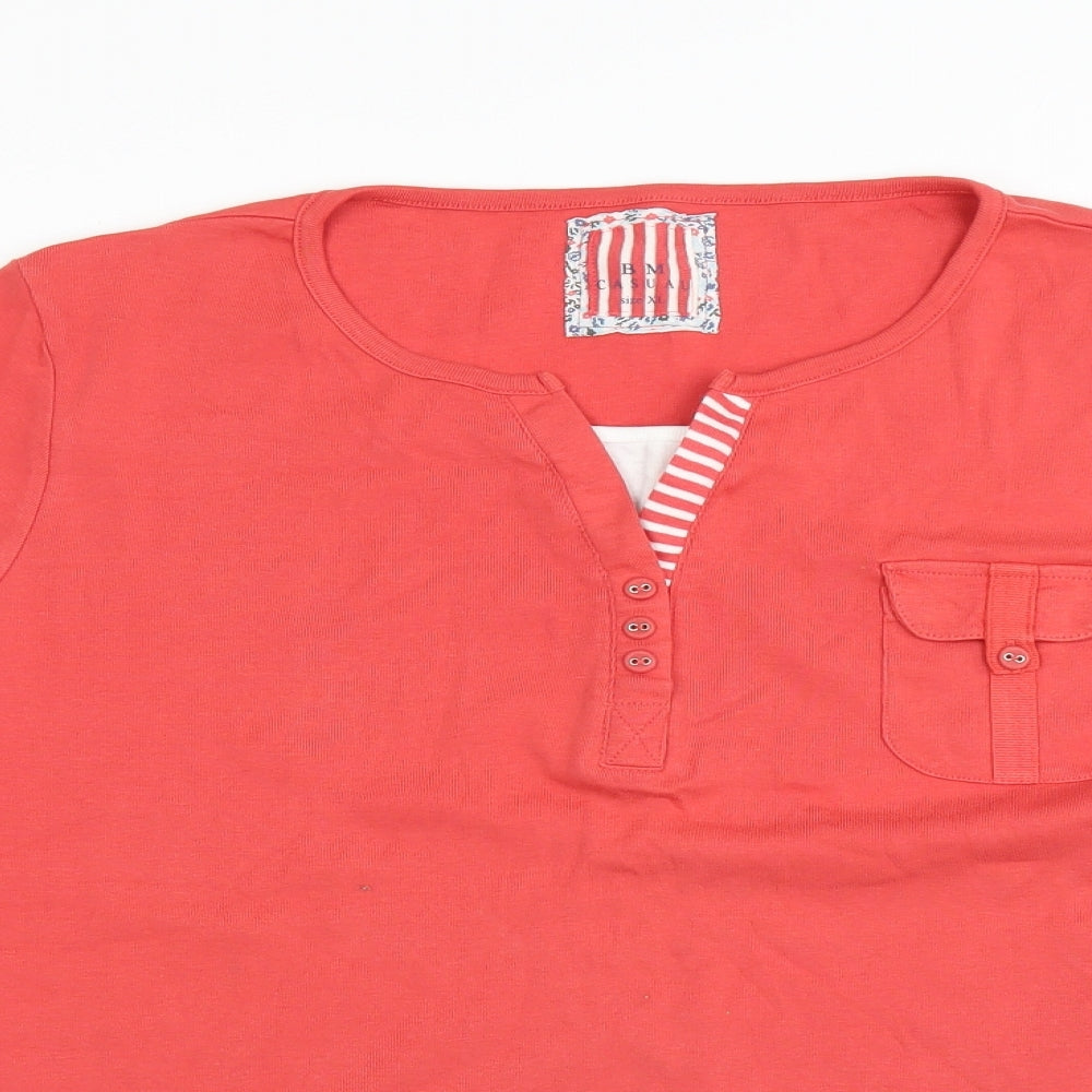 BM Womens Pink   Basic T-Shirt Size XL  - coral coloured