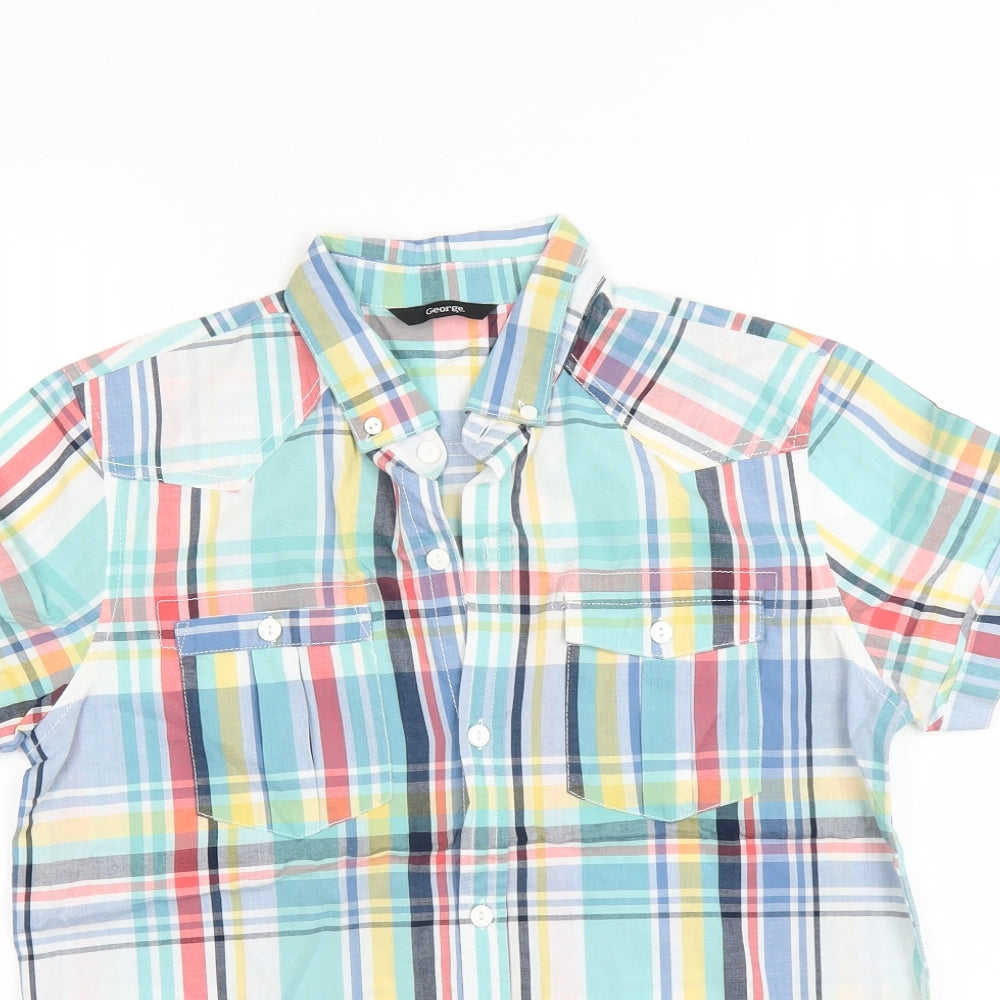 George Boys Multicoloured Plaid  Basic Button-Up Size 13-14 Years