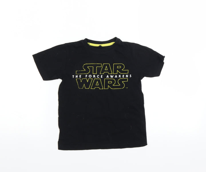 Star Wars Boys Black   Basic T-Shirt Size 4-5 Years  - STAR WARS