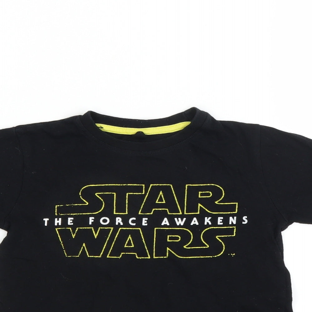 Star Wars Boys Black   Basic T-Shirt Size 4-5 Years  - STAR WARS