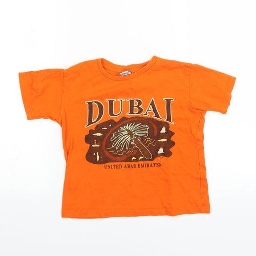 AST Boys Orange   Basic T-Shirt Size 6-7 Years  - Dubai