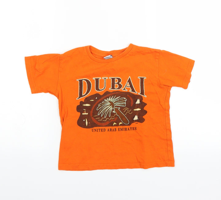 AST Boys Orange Basic T-Shirt Size 6-7 Years - Dubai