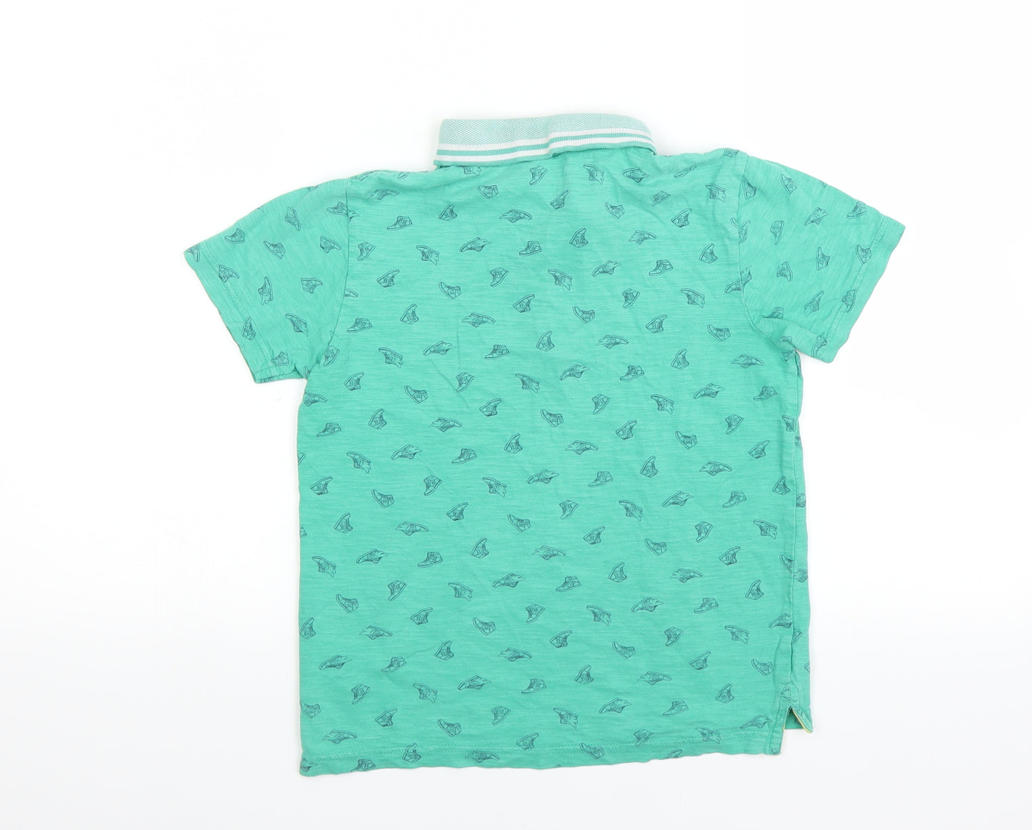 George Boys Green   Basic Polo Size 9-10 Years  - trainer print