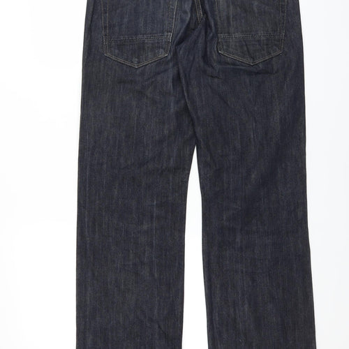 Topman Mens Blue  Denim Straight Jeans Size 32 in L28 in - SHORT LEG