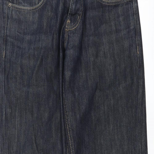 Topman Mens Blue  Denim Straight Jeans Size 32 in L28 in - SHORT LEG