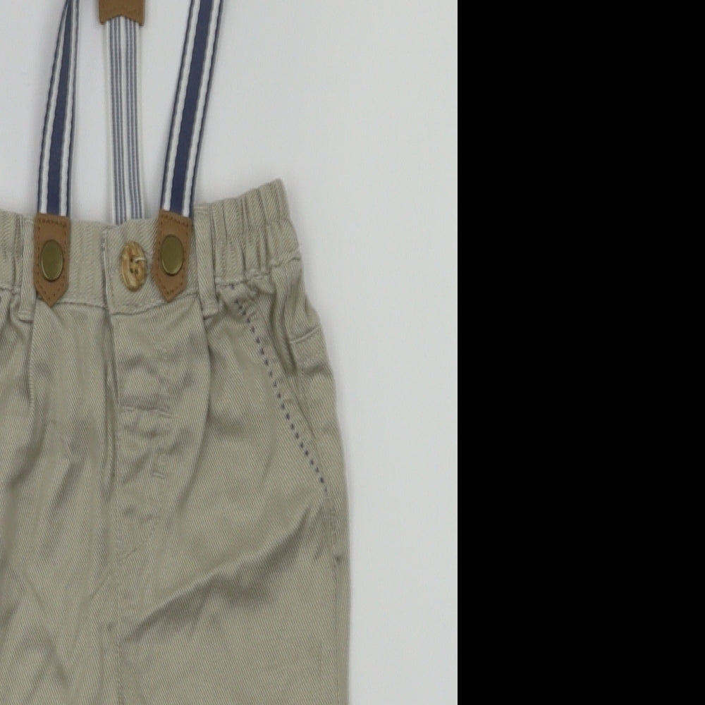 numteg Boys Beige   Cargo Trousers Size 6-9 Months