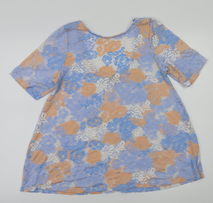 River Island Womens Multicoloured Floral Basic T-Shirt Size 10