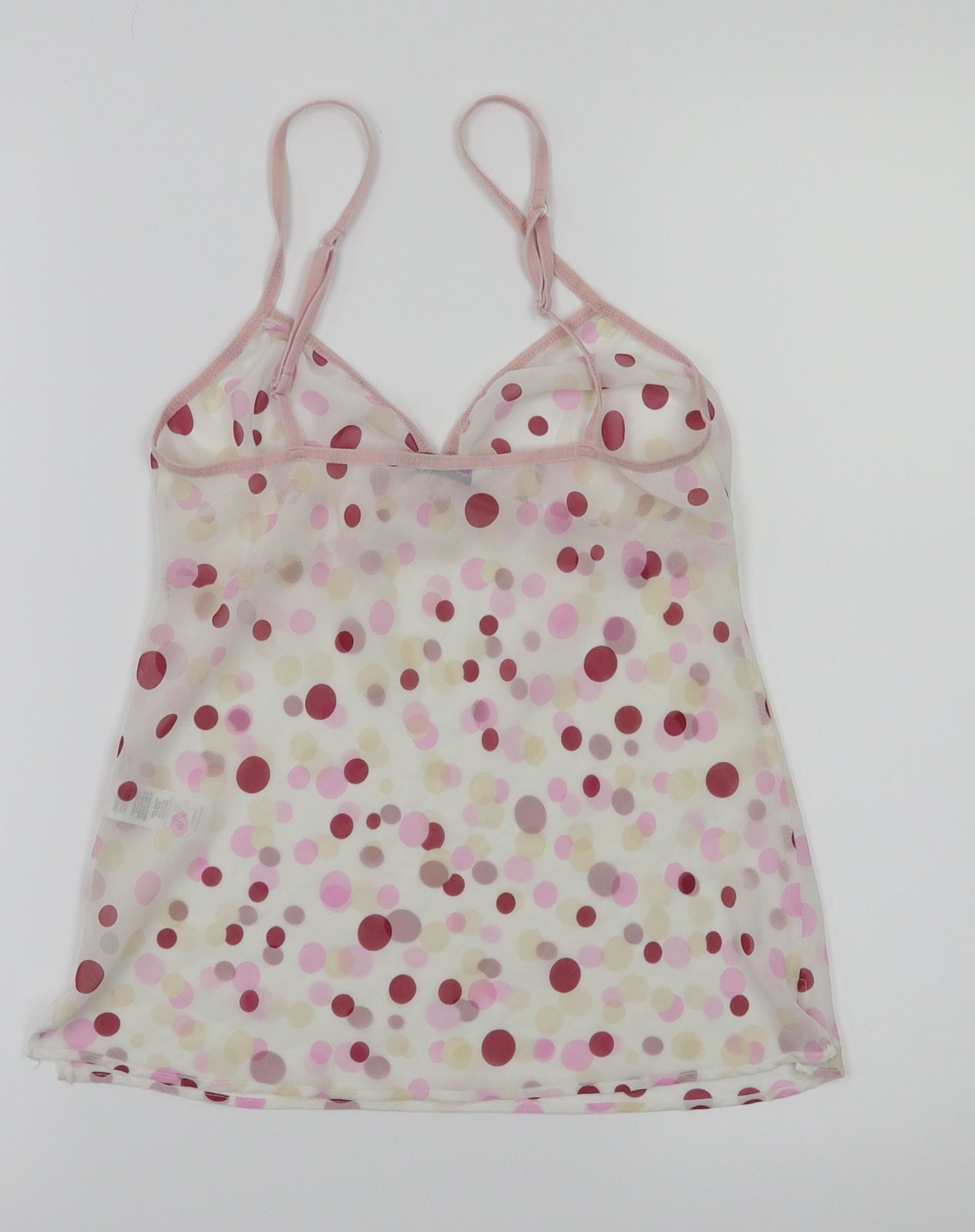 Dunnes Stores  Womens Pink Polka Dot  Basic Blouse Size 10