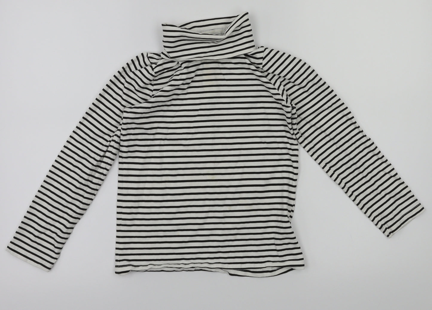 Primark Girls White Striped  Basic T-Shirt Size 9-10 Years