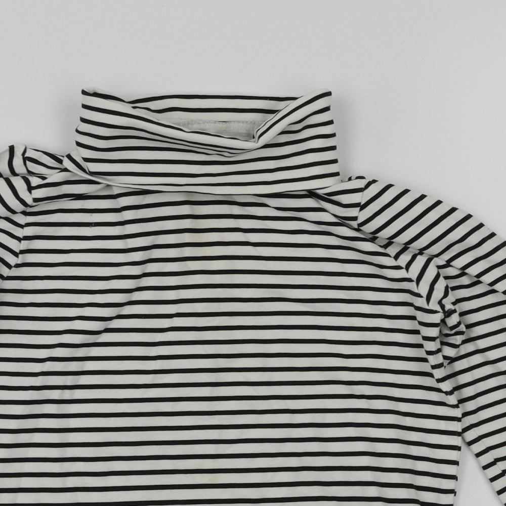 Primark Girls White Striped  Basic T-Shirt Size 9-10 Years